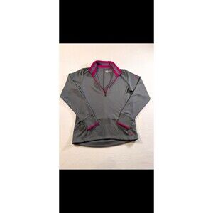 Nike golf dri fit zip gray pink 1/4 zip pullover ribbed cuffs long sleeve Medium
